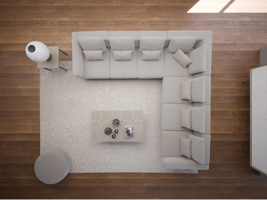 Salon Szara Sofa Kanapa Meble tapicerowane Meble tapicerowane Nowe Drewno stolik kawowy