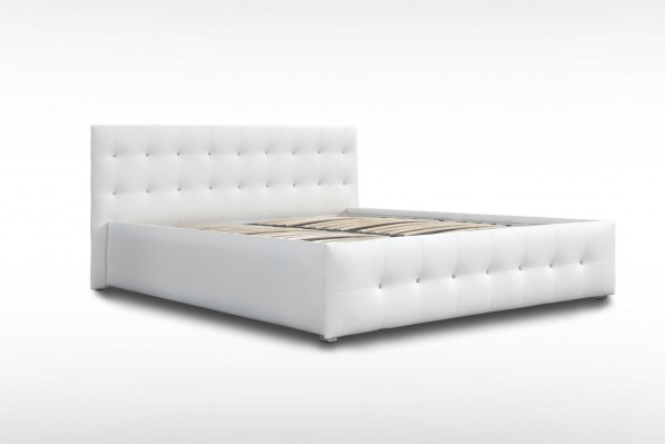 Łóżko Podkładka Design Luksusowe łóżko podwójne Biały 160x200cm Sleep Pokój Skóra Hotel