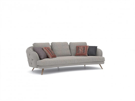 Sofa do salonu trzyosobowa Chesterfield szara meble tapicerowane designerskie meble