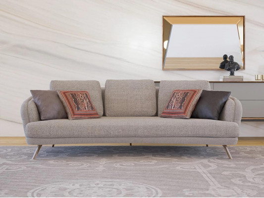 Sofa do salonu trzyosobowa Chesterfield szara meble tapicerowane designerskie meble