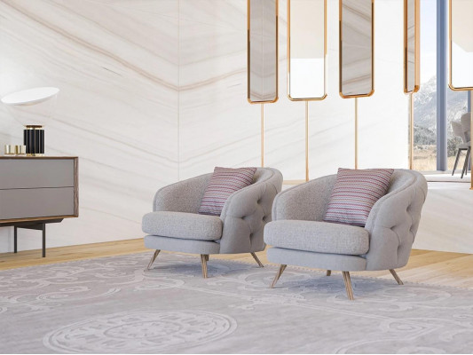 Szara tapicerka Fotel Chesterfield Meble designerskie Fotel