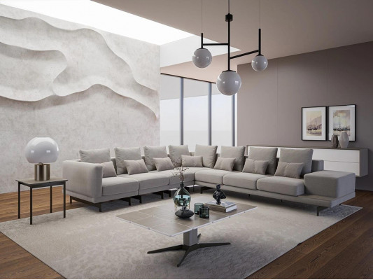 Designerska Sofa Kanapa Narożnikowa kanapa L-FormTextil Podkładka Ustawić stolik kawowy do salonu