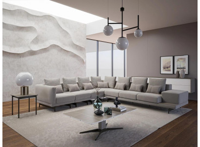 Designerska Sofa Kanapa Narożnikowa kanapa L-FormTextil Podkładka Ustawić stolik kawowy do salonu