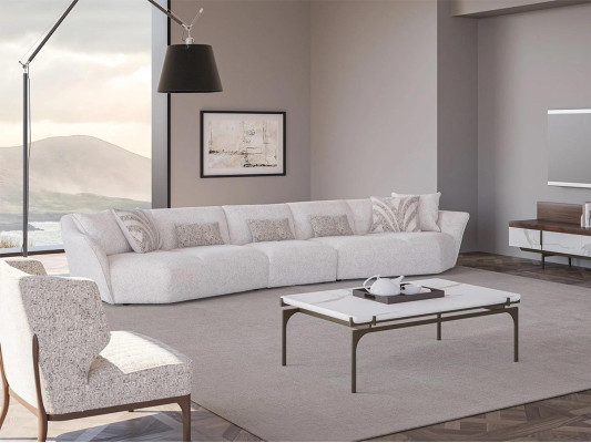Luksusowy zestaw 2-częściowy sofa do salonu pięcioosobowa sofa Włókiennicza z wyposażeniem do stolika kawowego