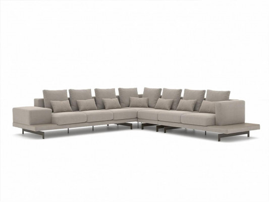 Szara Designerska Sofa Kanapa Podkładka Włókienniczy Narożnikowa kanapa Meble tapicerowane Salon Nowość