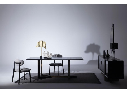 jadalnia 7 sztuk. Zestaw Stół obiadowy Kredens Lustro 4x Krzesła Modern Design