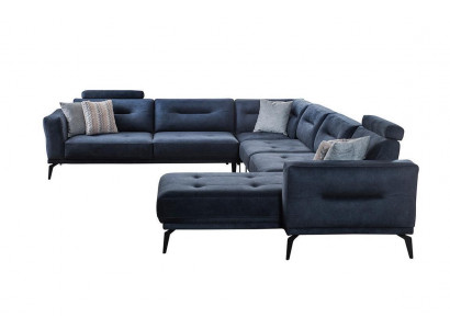 Luksusowy, nowoczesny salon w kształcie U Narożnikowej kanapa Solidny Dark Blue Sofa