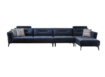 Solidny salon w kształcie litery L ciemnoniebieski Narożnikowa kanapa nowoczesny luksusowy design