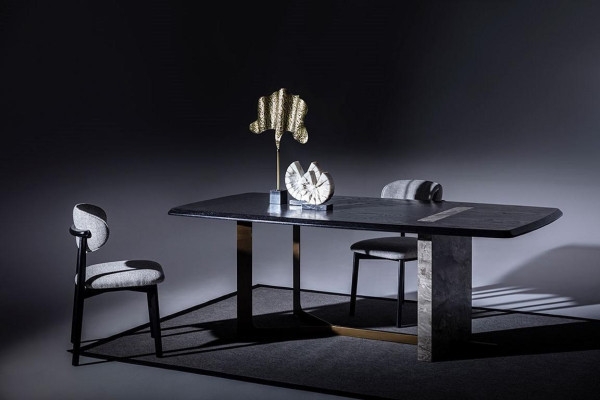 komplet jadalnia 5 szt. Czarny Modern Design Stół obiadowy z 4x Krzesła Luxury