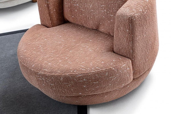 Jednomiejscowy Nowoczesny Fotel Pomarańczowy Salon Dekoracyjny Designerski Luksus Włókienniczy