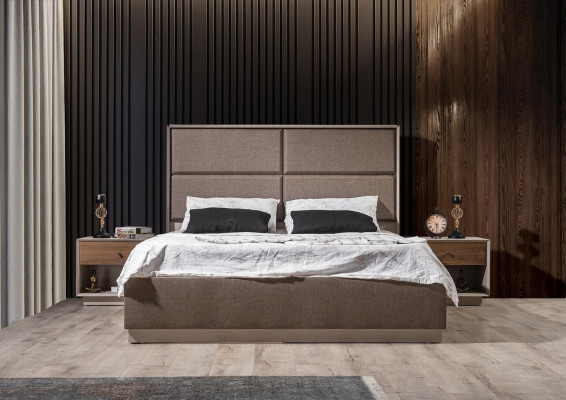 Luksusowy Zestaw Sypialnia Eleganckie Łóżko I 2x Szafki nocne Nowoczesny design