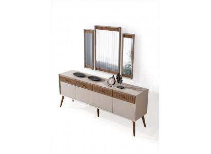 Nowość w jadalni Modern Set występuje z Kredens I 3x Lustro