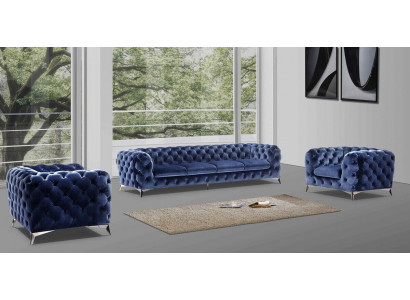 Sofa Chesterfield Couch Podkładka XXL Duży Ustaw Włókienniczy 2+1+1 designerskie kanapy