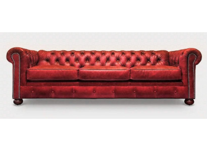 Chesterfield Zestaw sofowy Sofa Couch Podkładka 3 2 1 miejsce siedzące Skóra Sofy