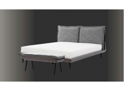 Łóżko Szare Piękny Design Nowoczesne Luksusowe łóżko Sypialnia Eleganckie Meble