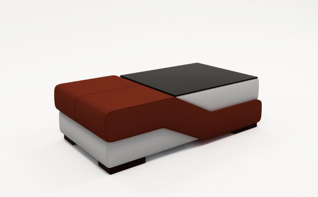 Designerski stolik szklany Tabela Podkładka Nowoczesna skórzana kanapa do salonu Sofa