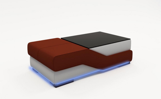 Designerski stolik szklany Tabela Podkładka Nowoczesna skórzana kanapa do salonu Sofa
