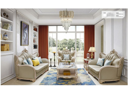 Design Żywy krajobraz Sofa Podkładka Zestaw sofowy 321 miejsce do siedzenia Tabela Stolik Solidne drewno