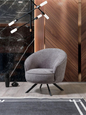 Fotel Luksusowa Sofa Jednoosobowa Sofa Włókienniczy Podkładka Meble Szare Kanapy Materiał Włókienniczy