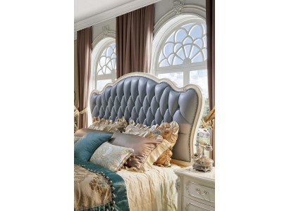 Classic Podwójne łóżko Baroque Łóżko tapicerowane Łóżko Chesterfield Solidne drewno