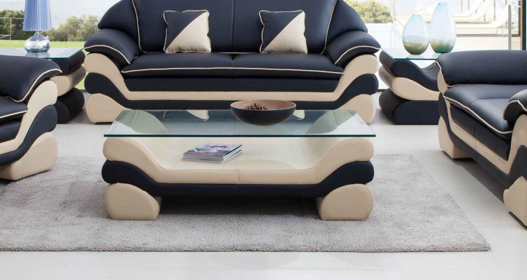Klasyczny luksusowy designerski stolik kawowy sofa do salonu Tabela Skóra