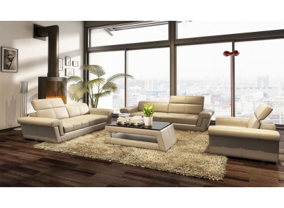 Designerski zestaw sofowy Podkładka skórzana sofa kanapa komplet kombinacja 3+2+1