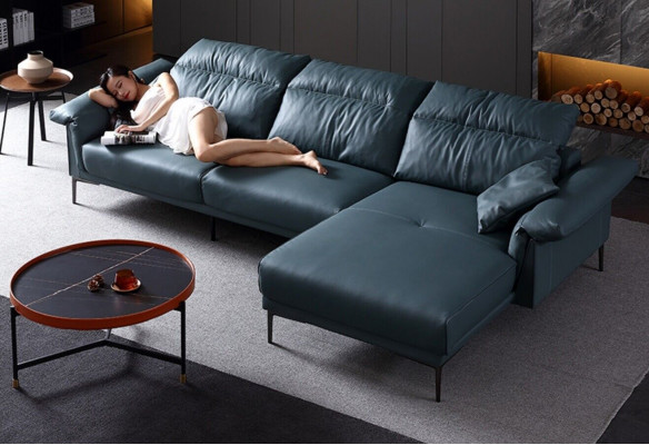 Salon L Kształt Nowoczesny Elegancki Żywy krajobraz Design Sofa Kanapa Tapicerka
