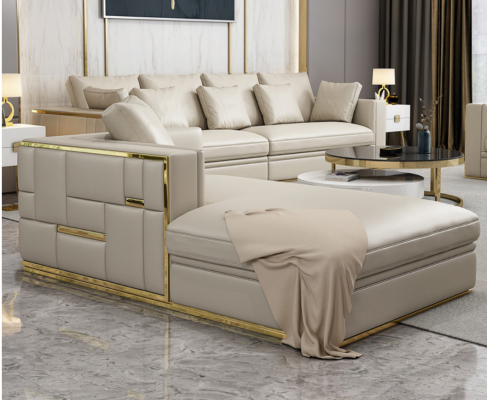 Design Luxury Zestaw sofowy Skóra Sofa Podkładka Couch Design Zestaw mebli