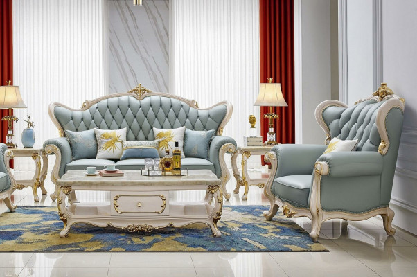 Chesterfield Classic Zestaw sofowy 3 2 1 miejsce do siedzenia Sofa Podkładka Skóra Solidne drewno