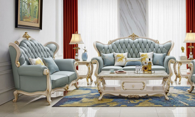 Chesterfield Classic Zestaw sofowy 3 2 1 miejsce do siedzenia Sofa Podkładka Skóra Solidne drewno