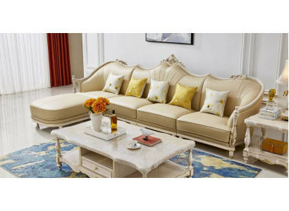 Narożnikowa kanapa Sofa Kanapa Podkładka Żywy krajobraz Sofy Ustawić L Shape Solidne drewno