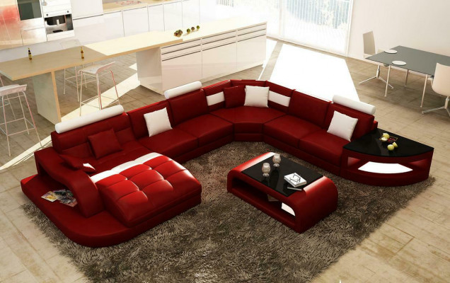 Luksusowa projektantka Narożnikowa kanapa skórzana sofa kanapa Podkładka Żywy krajobraz Skóra