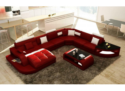 Luksusowa projektantka Narożnikowa kanapa skórzana sofa kanapa Podkładka Żywy krajobraz Skóra