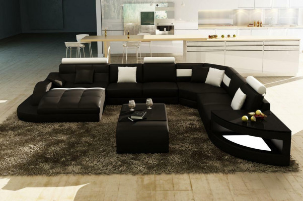 Luksusowa projektantka Narożnikowa kanapa skórzana sofa kanapa Podkładka Żywy krajobraz Skóra