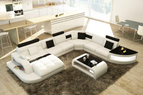 Luksusowa projektantka Narożnikowa kanapa skórzana sofa kanapa Podkładka Żywy krajobraz Skóra