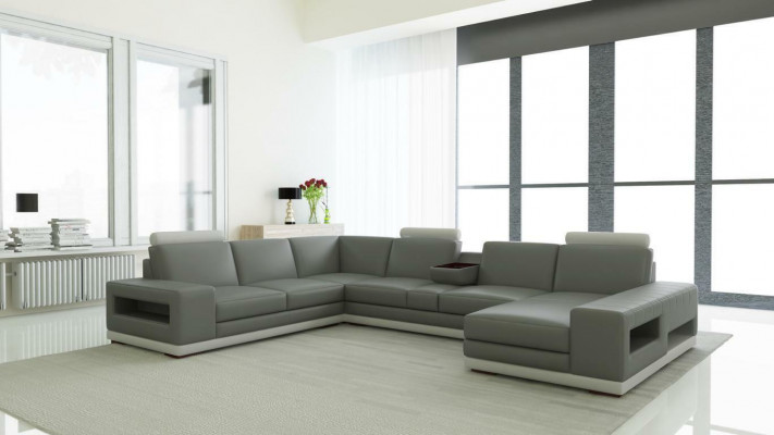 Skórzana sofa kanapa Żywy krajobraz Kształt U Design Modern Sofa 5154