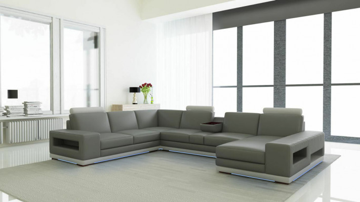 Skórzana sofa kanapa Żywy krajobraz Kształt U Design Modern Sofa 5154
