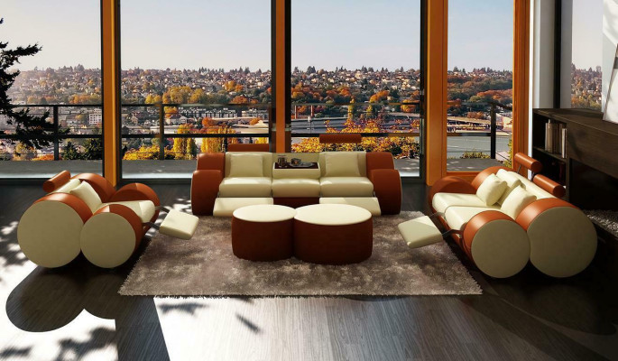 Nowoczesna Sofa do Salonu Siedziba Podkładka Ustawić Sofy 3+2+1 Design