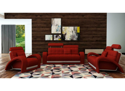Skóra Sofa Zestaw sofowy Salon Obcios Zestaw kanap Siedziba Sofy