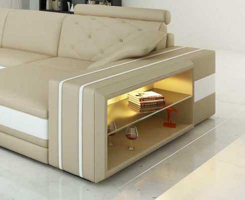 XXL Duża Sofa do Salonu Narożnikowa kanapa Narożnik Kanapa Siedziba Ustawić Skóra Sofy