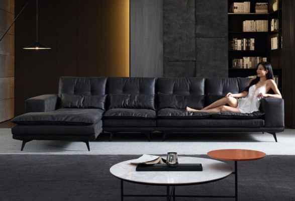 Żywy krajobraz Design Narożnikowa kanapa Włókienniczy Skóra Nowe Sofy Sofa w kształcie litery L