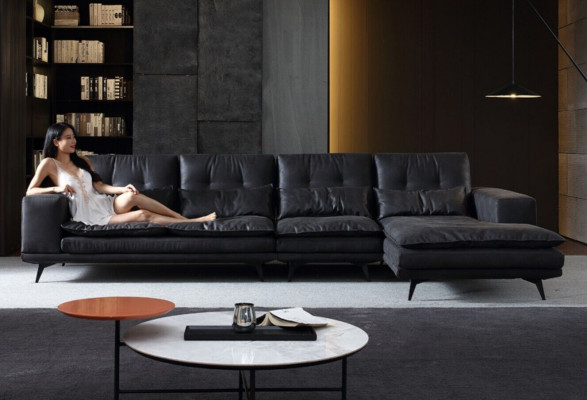Żywy krajobraz Design Narożnikowa kanapa Włókienniczy Skóra Nowe Sofy Sofa w kształcie litery L