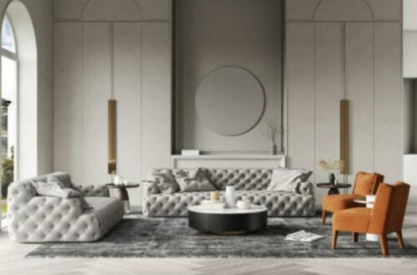 Chesterfield Skóra Sofa Trzyosobowa Relaks Siedziba Design Couch Sofy wypoczynkowe 234 cm