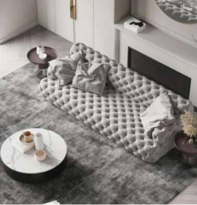 Chesterfield Skóra Sofa Trzyosobowa Relaks Siedziba Design Couch Sofy wypoczynkowe 234 cm