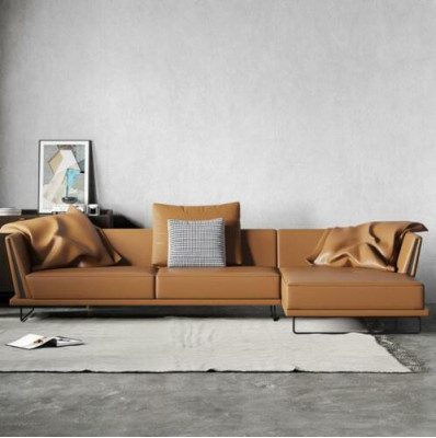 Narożnikowa kanapa L-form Skóra Żywy krajobraz Relaks Sofa Design Couch Sofy wypoczynkowe Narożnik Nowość