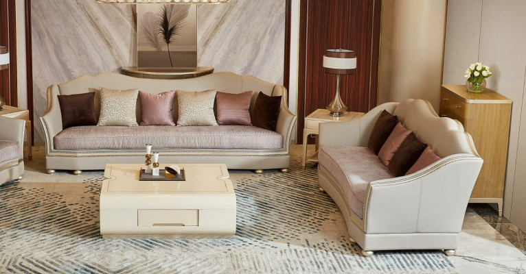 Zestaw sofowy 4 2 miejsce do siedzenia Zestaw Design Sofa Podkładka Kanapa Kanapa Solidne drewno