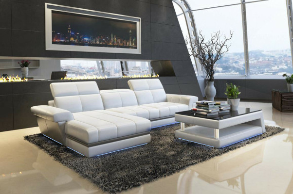 Skórzana sofa sofa kanapa Podkładka Żywy krajobraz Designerska skórzana sofa w kształcie litery L