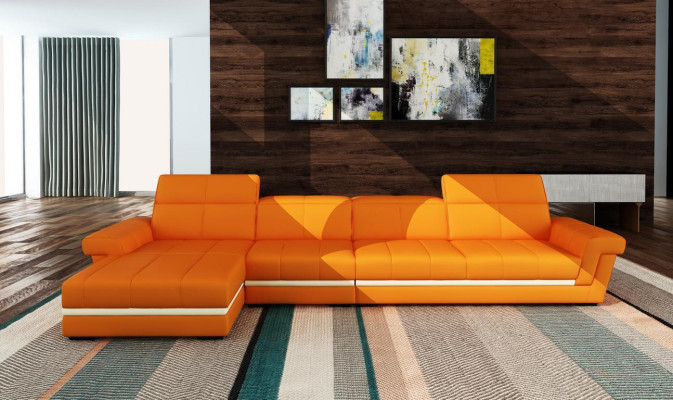Skórzana sofa kanapa Żywy krajobraz L-Shape Design Modern Sofa 5136B Sofy