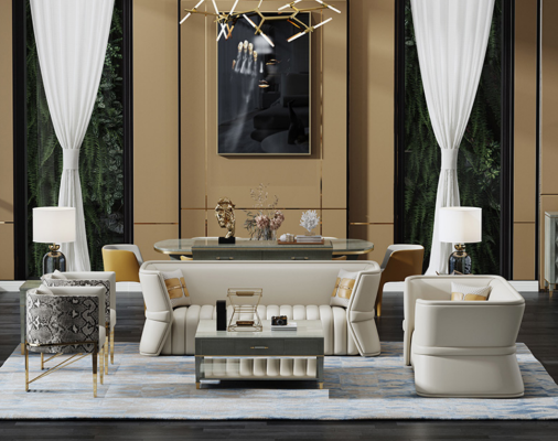 Sofa 3 miejsce do siedzenia Siedziba Żywy krajobraz Sofy Kanapy Podkładka Trzyosobowa Luxury Meble