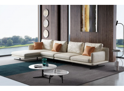 Designerska skórzana sofa Narożnikowa kanapa Podkładka Narożnik Kanapa Siedziba Deko Narożnik L kształt Ustaw